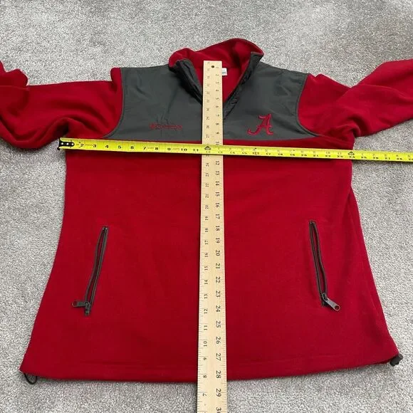 Columbia Fleece Jacket Mens Large Red University Of Alabama Full Zip Pocket Hike